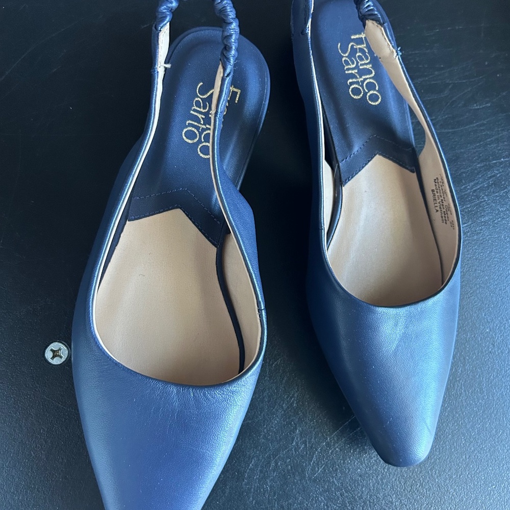 Franco Sarto navy sling back flat